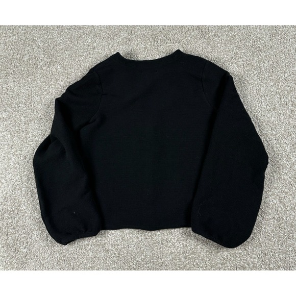 Madewell Cardigan Sweater Womens Extra Large Black Bubble Sleeve V Neck Top XL - Picture 8 of 9